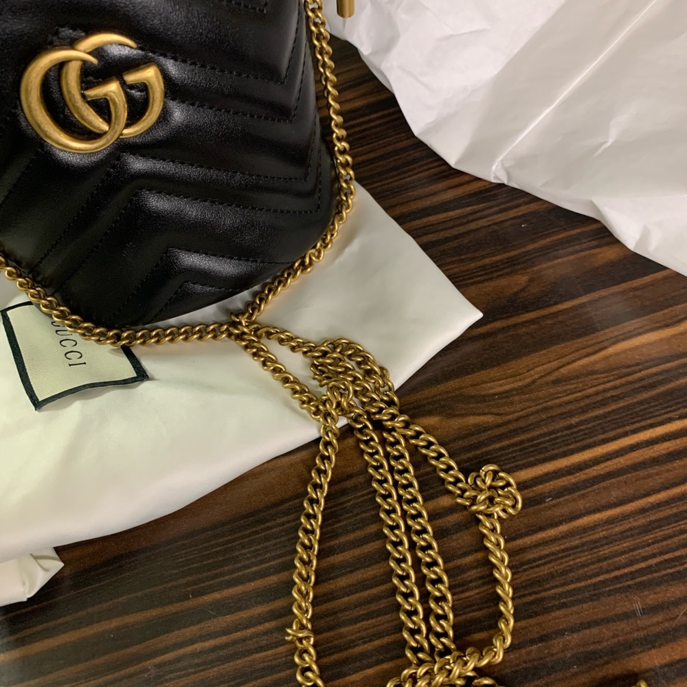 NWT Gucci Marmont Mini Bucket Bag - Picture 15 of 16
